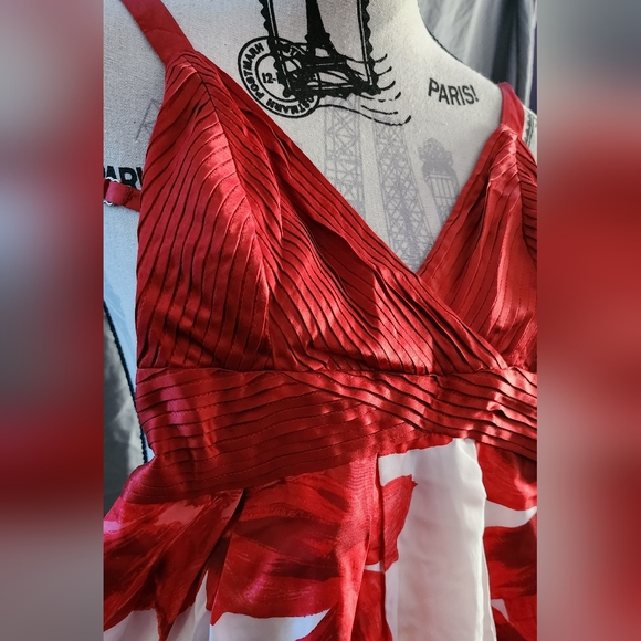 Red & White Floral Dress Sz 9 - Picture 2 of 6